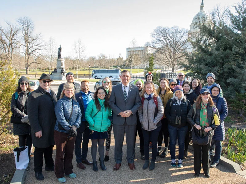 U.S. Senator Martin Heinrich of New Mexico, poses for a group photo with Policy staff from across the National Audubon Society on Capitol Hill in Washington, D.C.