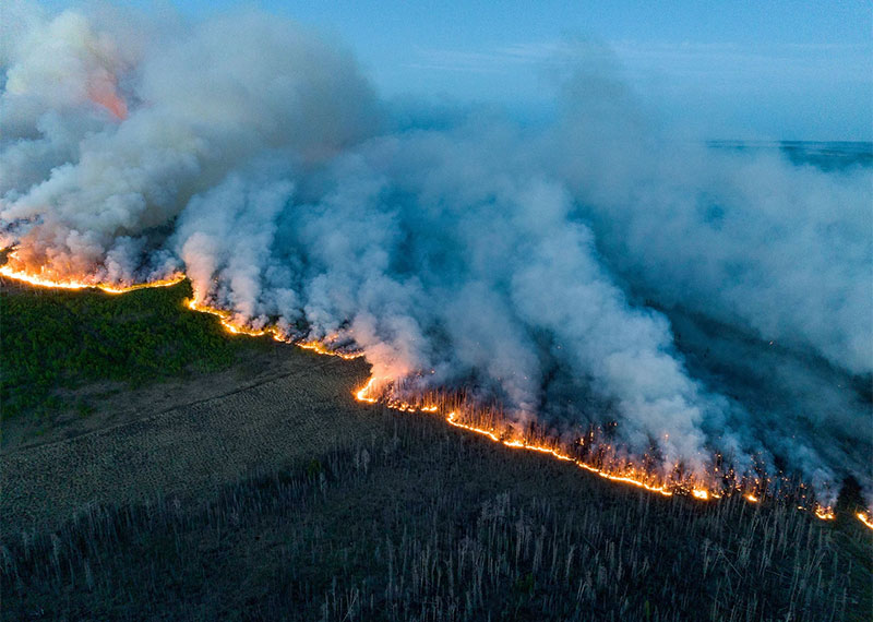 Wildfires burn in British Columbia, Canada, in June 2023.