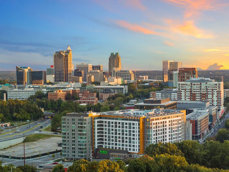 Photo of a city skyline.