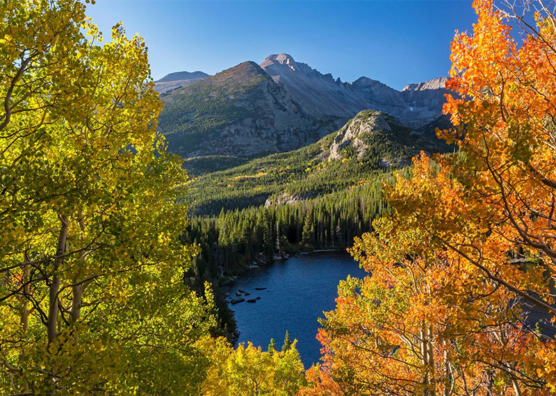 Early autumn color above Bear Lake in Rocky Mountain National Park, Colorado.