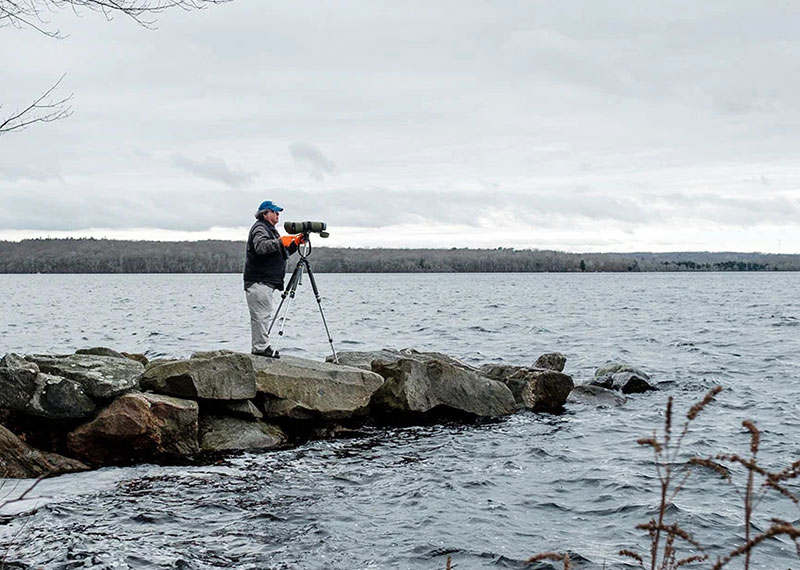 Geoff LeBaron during a Christmas Bird Count in Rhode Island.