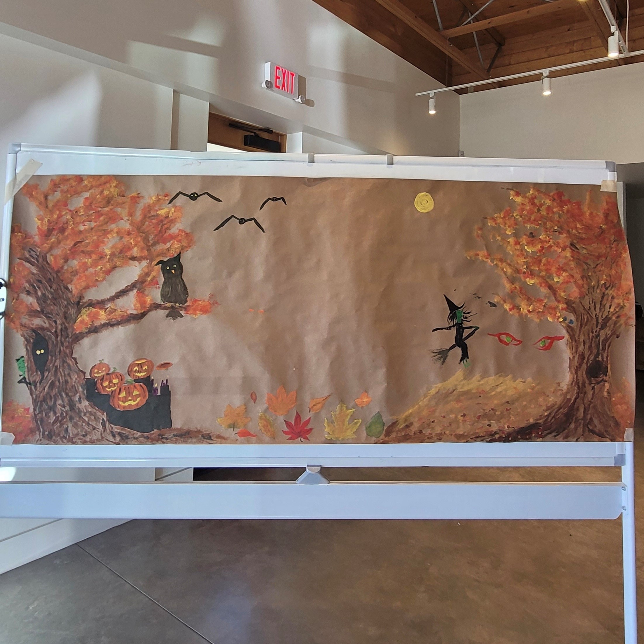 Halloween mural created by participants in our Family Day event