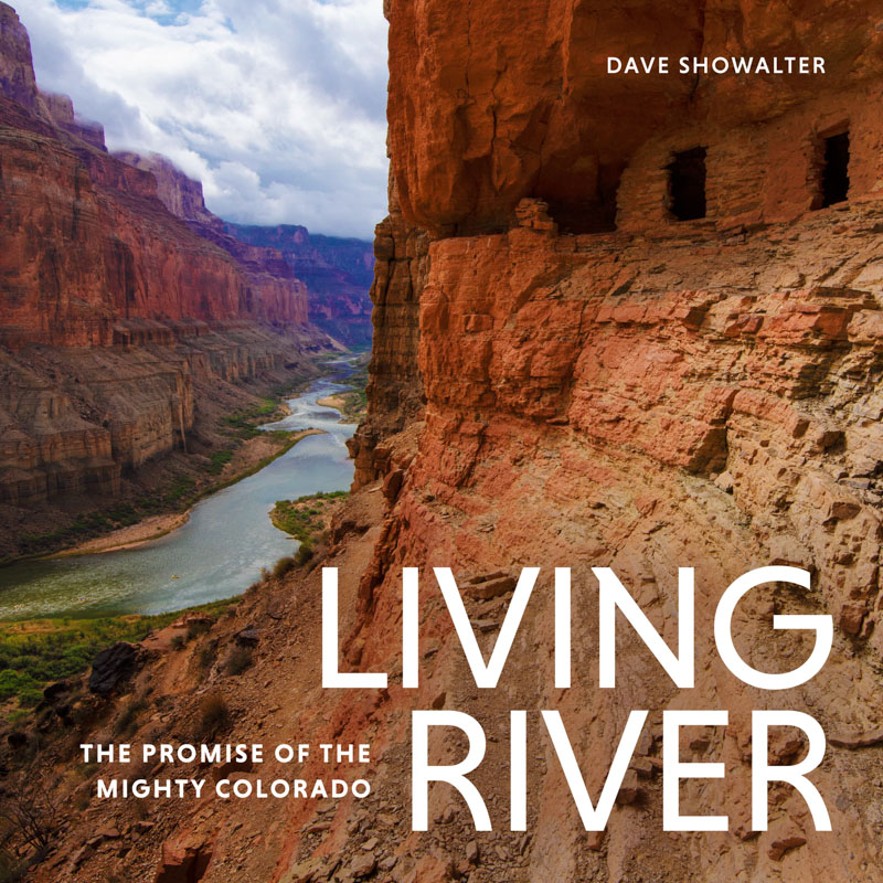 A river runs through a canyon. The words "Living River" are prominent on the image.