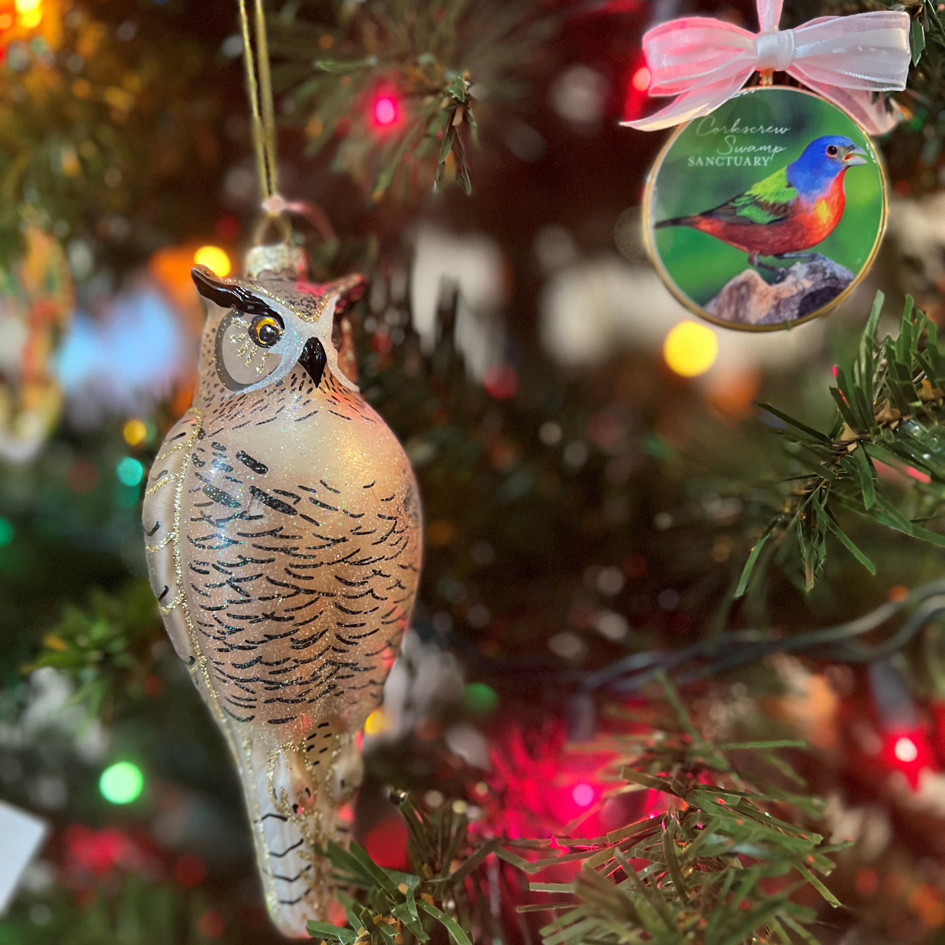 Bird-themed holiday ornaments