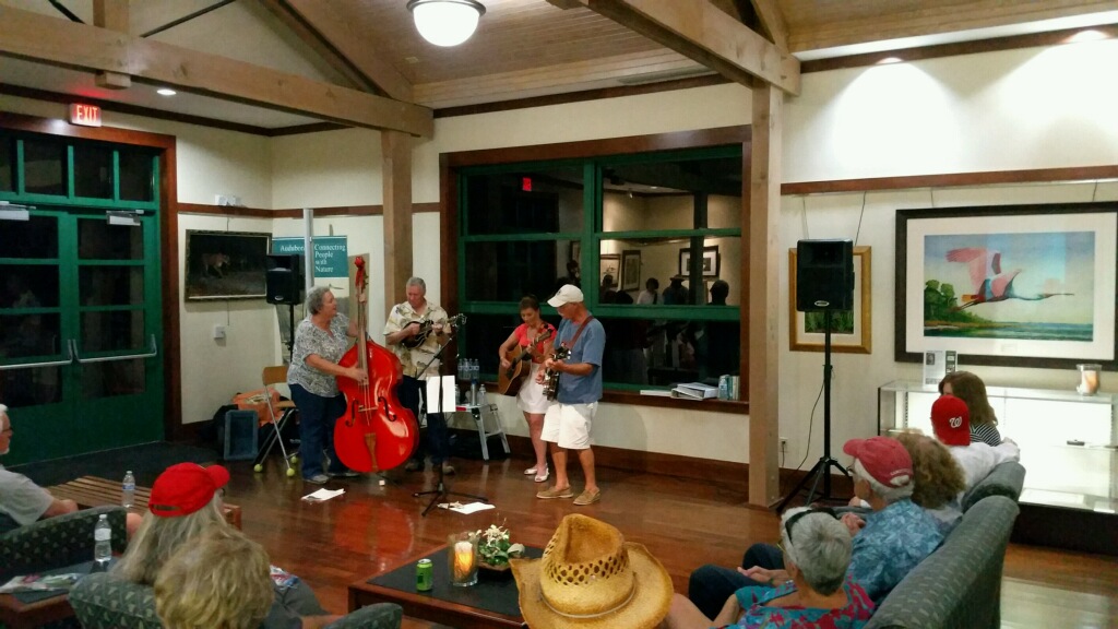 A music group performing inside the Blair Visitor Center.