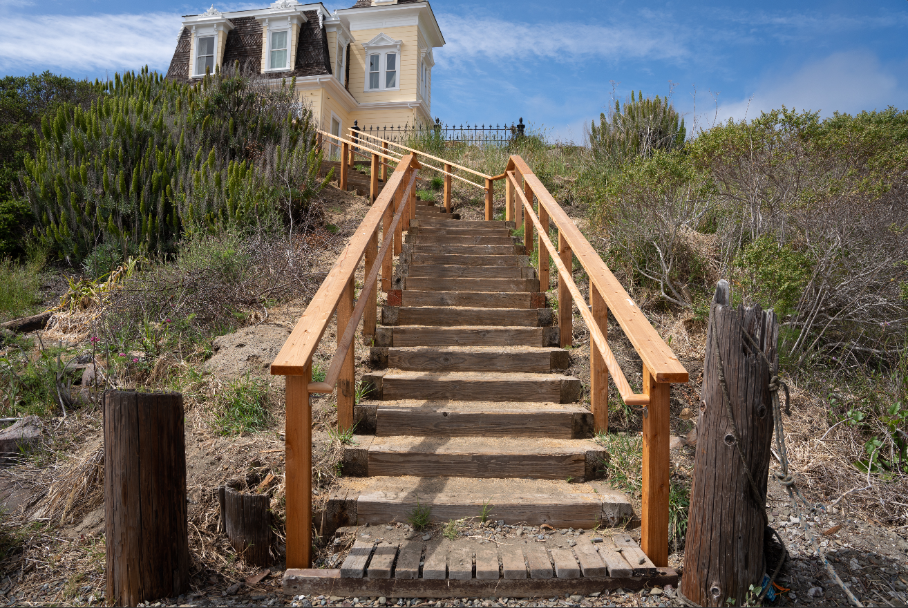 photo of the new stairs on the beach