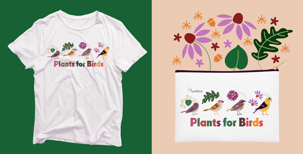 Plants for Birds merchandise.