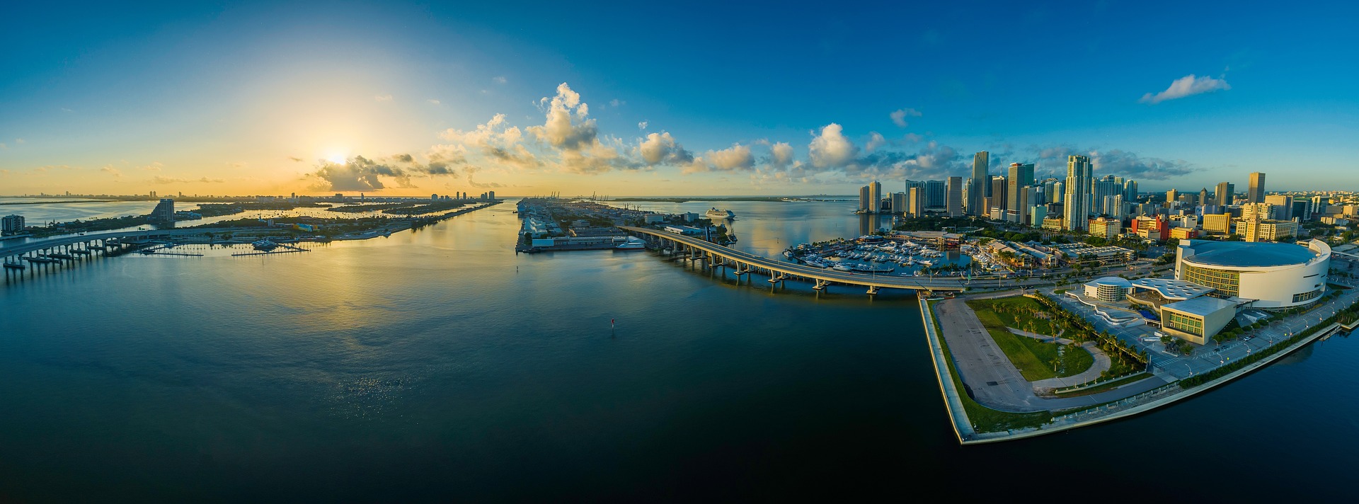 An aerial video of Miami.