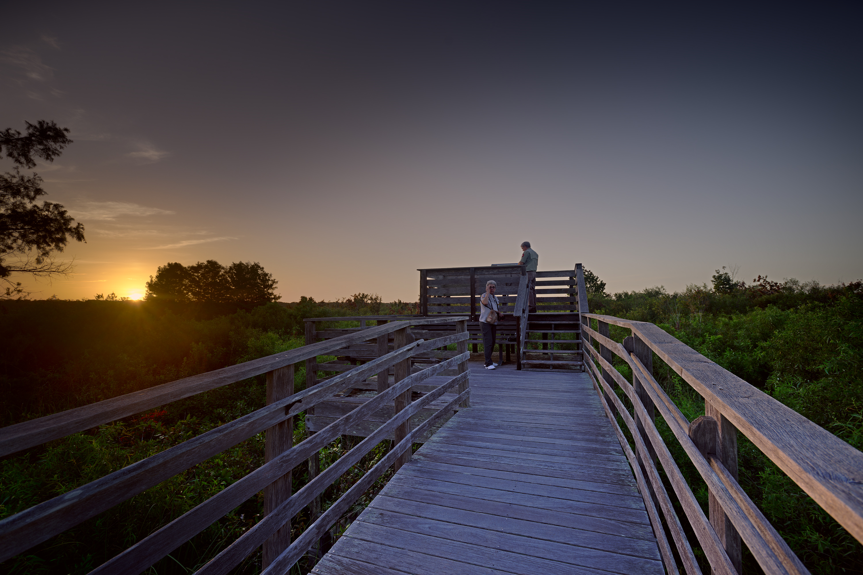 The boardwalk with sunset.