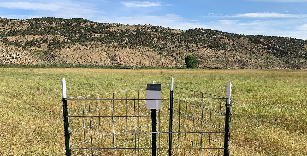 A soil moisture monitoring sensor installed on an Audubon-certified ranch.