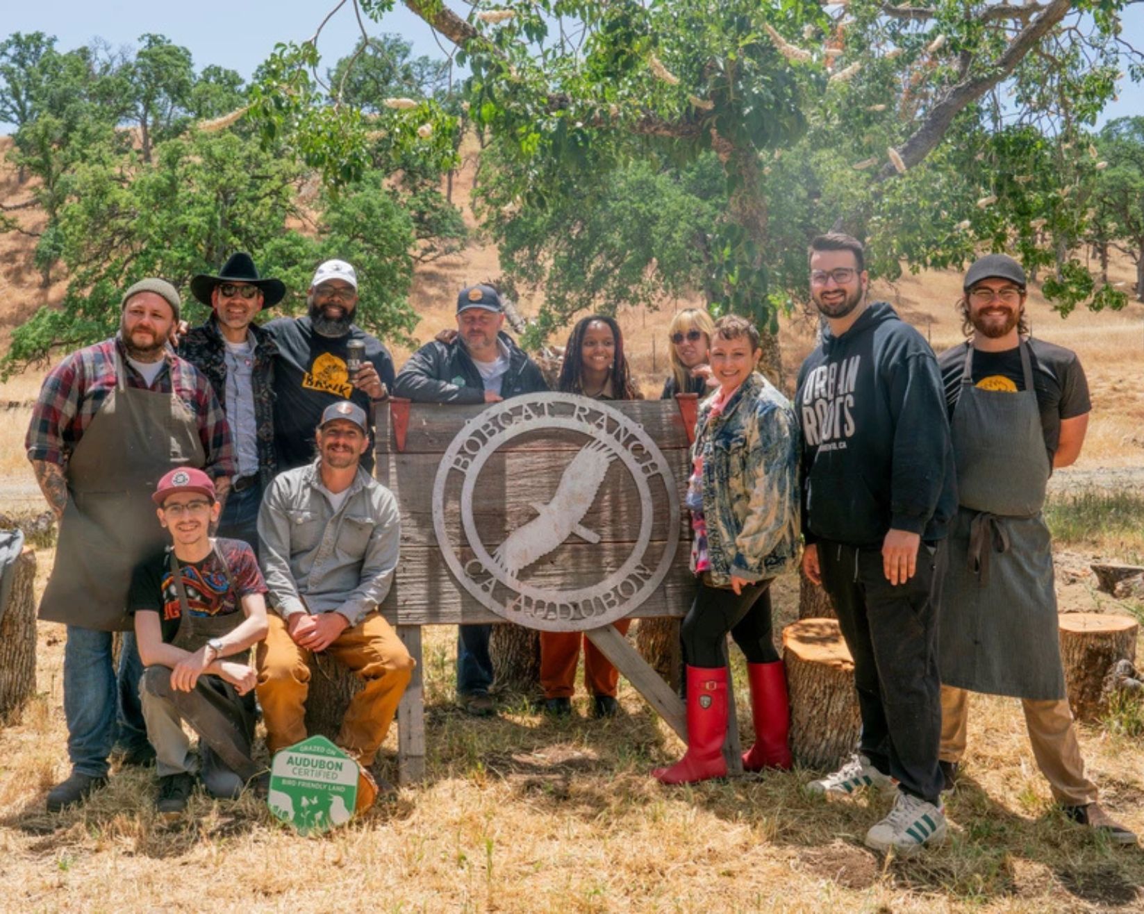 At Bobcat Ranch this May (2025), the Conservation Ranching staff welcomed Sacramento local chefs and food leaders to its first The Land that Feeds Us event. Photo: Sydney Walsh/Audubon.