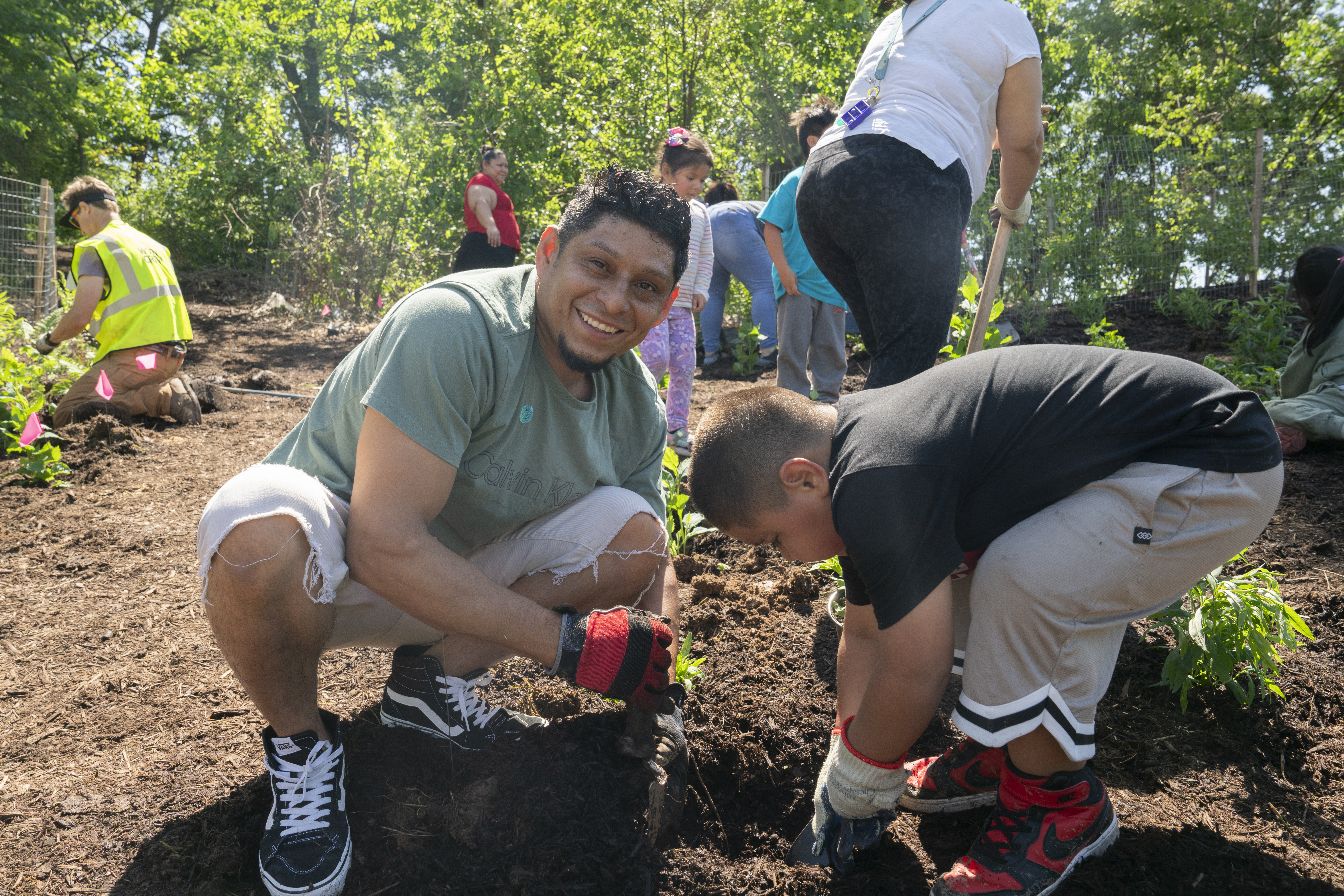 Participants at the community planting.