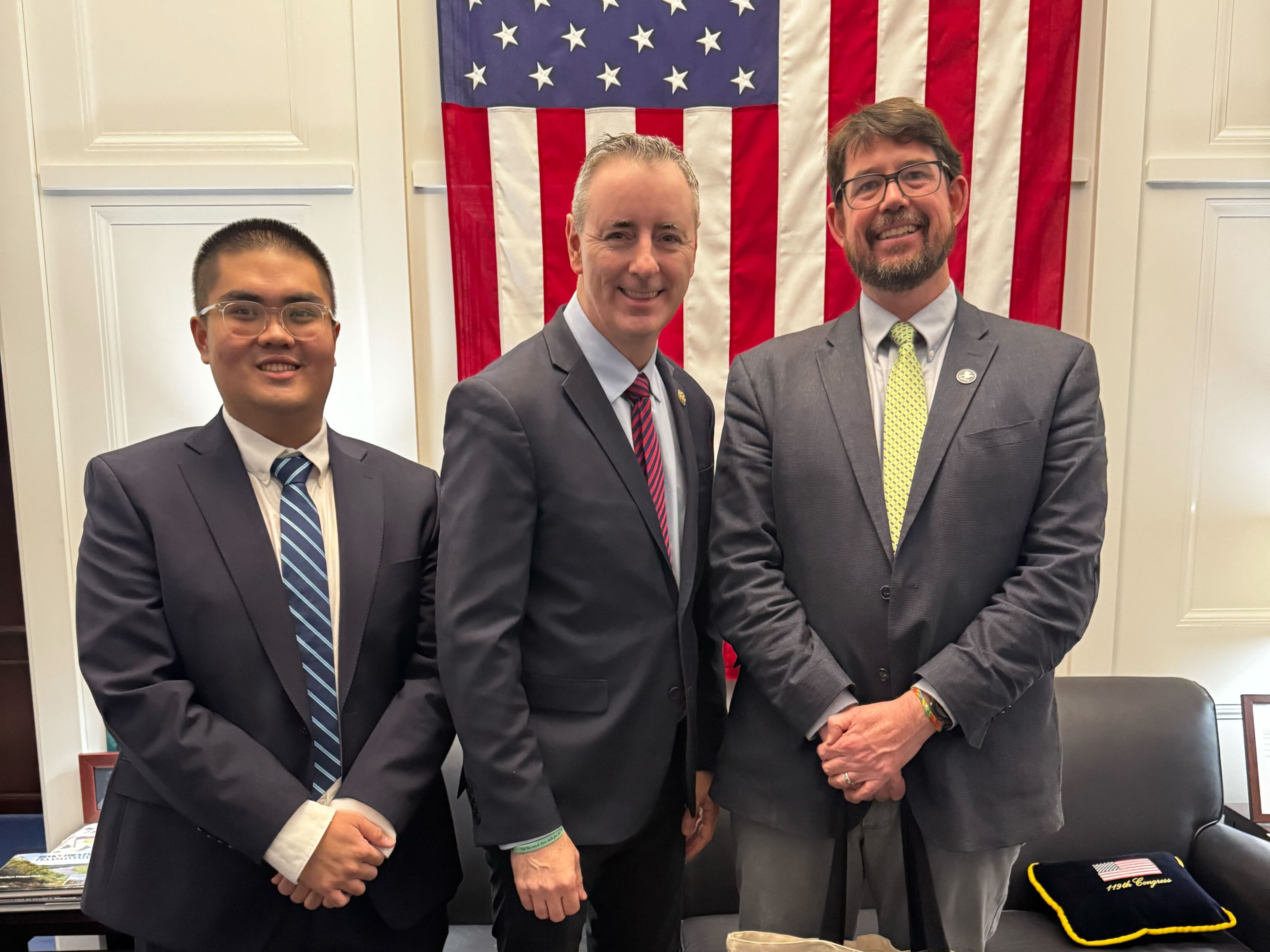 Jim and Agung with Congressman Fitzpatrick.