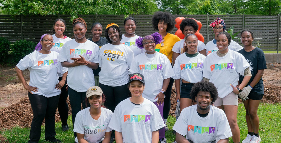 Xavier University Audubon on Campus chapter in partnership with Keep Louisiana Beautiful hosts a native wildlife garden planting through a service-learning initiative at the university's Art Village in New Orleans.